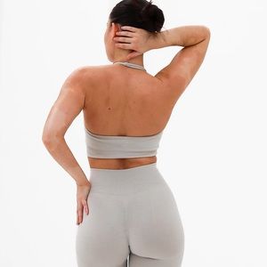Lazuli Label Halter Neck Top Bone Grey
